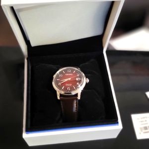 SEIKO Presage Red SRPE41 Brown Leather Automatic Watch